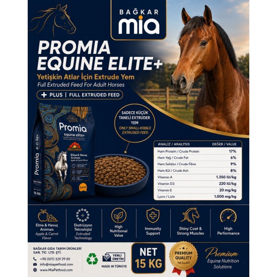 Promia Equine Elite+  Yetişkin Atlar İçin Extrude Yem