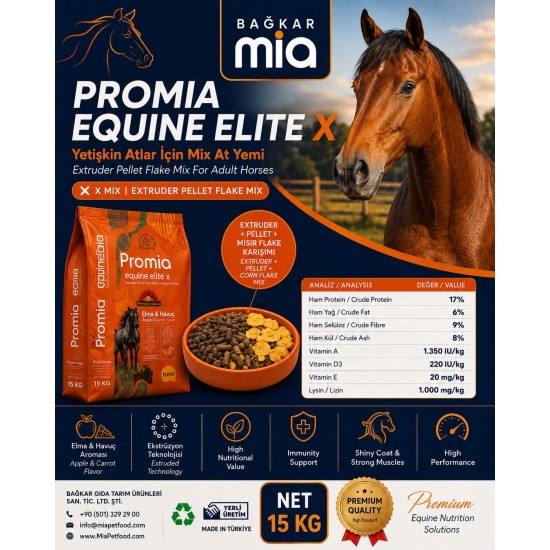 Promia Equine Elite X Yetişkin Atlar İçin Mix At Yemi